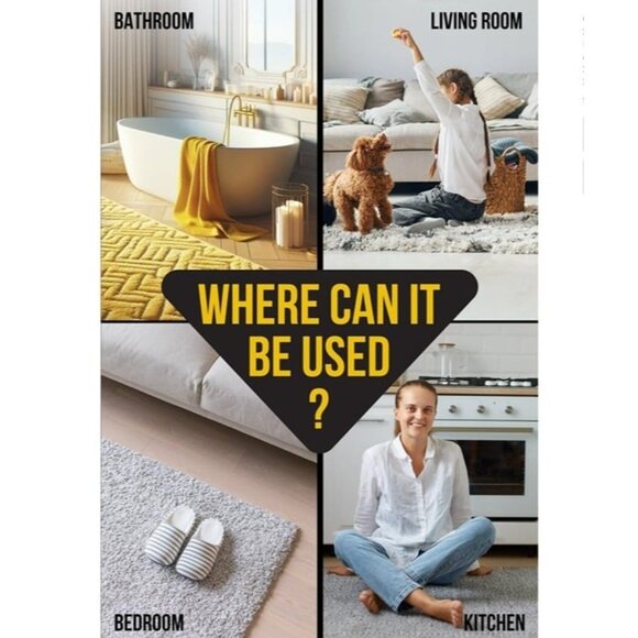 Rug Grippers Stop Rug Sliding on Hardwood Tiles Laminate and Vinyl Reusable x4 - Picture 4 of 8